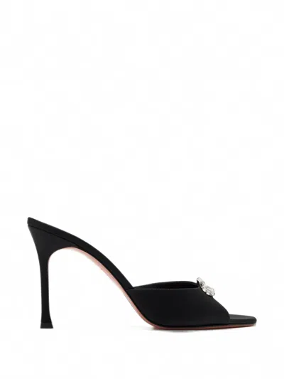 Amina Muaddi Mini Camelia Crystal-buckle Sandals In Black