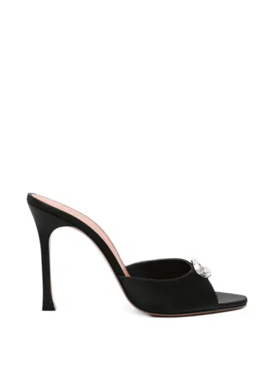 Amina Muaddi Mini Camelia Crystal-buckle Sandals In Black