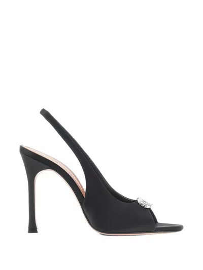 Amina Muaddi Mini Camelia Crystal-embellished Sandals In Black