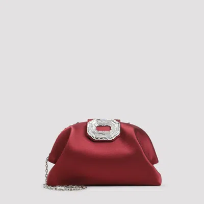 Amina Muaddi Mini Camelia Handbag - Fw25 Collection In Red