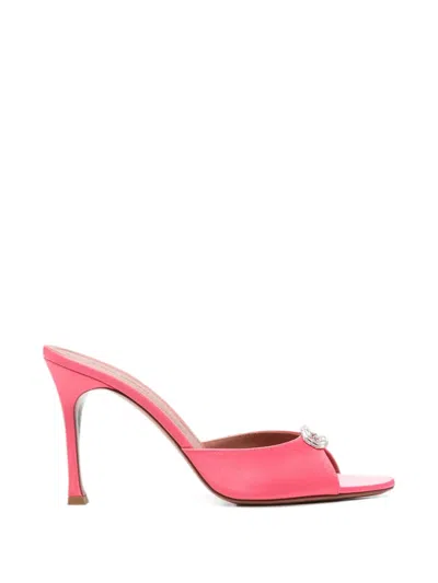 Amina Muaddi Mini Camelia Heeled Sandals In Pink