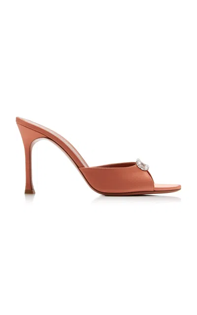 Amina Muaddi Mini Camelia Satin Sandals In Multi