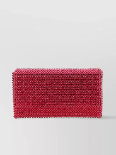 Amina Muaddi Paloma Crystal-embellished Clutch Bag In Pink