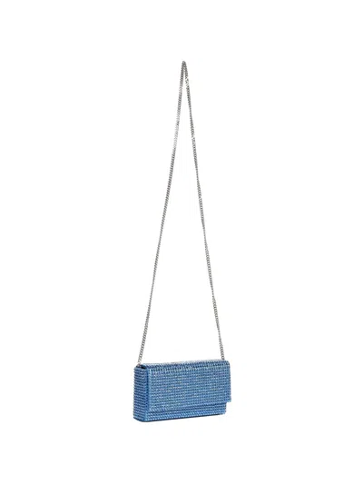 Amina Muaddi Mini Paloma Supera Clutch In Blue