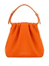 Amina Muaddi Orange Satin Vittoria Crystal Handbag