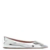 Amina Muaddi 5mm Camelia Mirror Leather Ballerinas In Silver