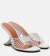 Amina Muaddi 90mm Mookie Slipper Sculpted-heel Sandals In White