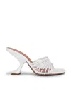 Amina Muaddi 90mm Mookie Slipper Sculpted-heel Sandals In White