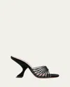 Amina Muaddi Mookie Suede Pvc Comma-heel Mules