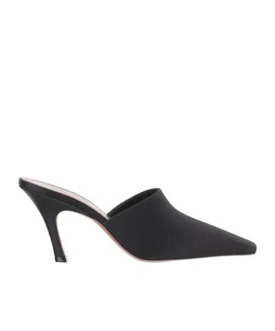 Amina Muaddi Mule-style High-heeled Sandals In Black