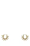Amina Muaddi Multiring Hoop Earrings With Embellished Textured Finish In Gold