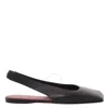 AMINA MUADDI AMINA MUADDI NAPPA BLACK ANE SLINGBACK FLATS