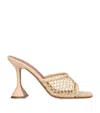 Amina Muaddi Beige Slip On Heels In Beige