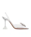 Amina Muaddi Open-heeled Pointed High Heels In Multicolor