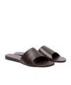 Amina Muaddi Open-toe Flat Slippers In Brown