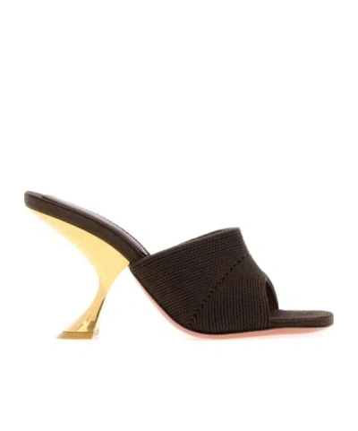 Amina Muaddi Taylor Woven Slipper 90 In Animal Print