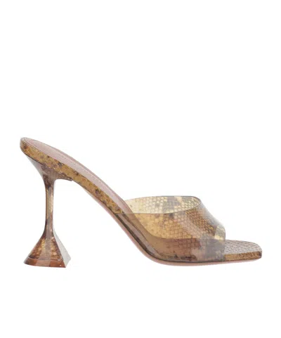 Amina Muaddi Open-toe High-heeled Sandals In Brown
