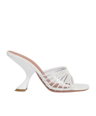 Amina Muaddi Open-toe High-heeled Sandals In White