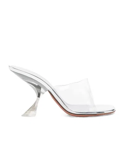 Amina Muaddi Open-toe High-heeled Sandals In White