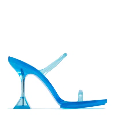 Amina Muaddi Open-toed High-heeled Sandals In Blue