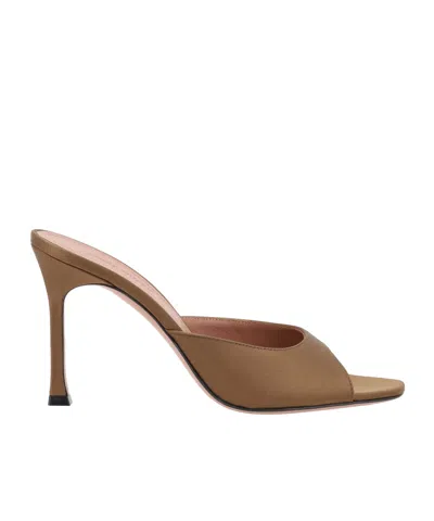 Amina Muaddi Open-toed High-heeled Sandals In Brown