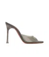 Amina Muaddi Gray Alexa Glass Slipper 105 Heeled Sandals In Gray