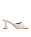 Amina Muaddi Woman Sandals Beige Size 8 Textile Fibers In White