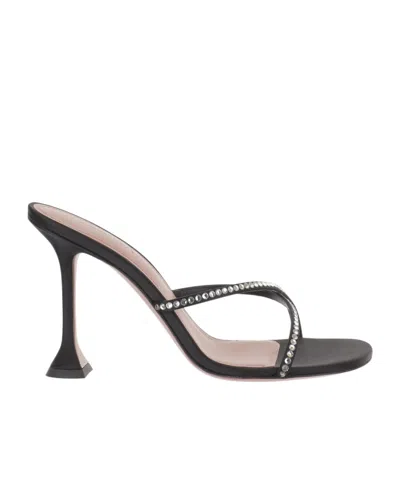 Amina Muaddi Sally Crystal-embellished Heeled Sandals In Black