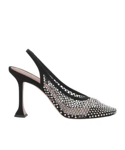 Amina Muaddi Open-toe High-heeled Sandals In Black