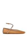 Amina Muaddi Orange Mesh Ane Ballerinas