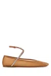 Amina Muaddi Orange Mesh Ane Ballerinas