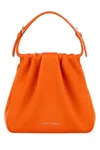 Amina Muaddi Orange Satin Vittoria Crystal Handbag