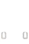 Amina Muaddi Metallic Charlotte Crystal Hoop Earrings In Whicrysilbase