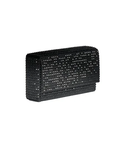 Amina Muaddi Paloma Mini Satin Clutch In Black