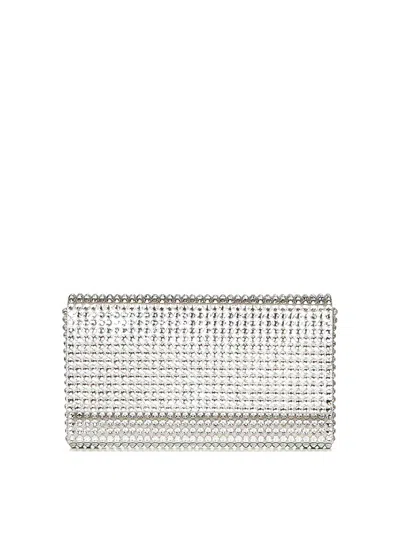 Amina Muaddi Paloma Mini Silver Satin