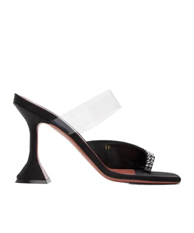 Amina Muaddi Paloma Rhinestones High-heeled Sandals In Black