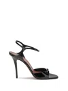 Amina Muaddi Patent-leather Adut Sandal In Black