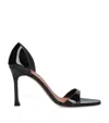 Amina Muaddi Sandali Agnese In Pelle Nera Donna In Black