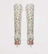 Amina Muaddi Patent Leather Barbara Boots 105 In Neutral