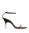 AMINA MUADDI PATENT LEATHER BRUNA SANDALS 95