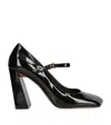 Amina Muaddi 'charlotte Patent Leather Dã©col In Black