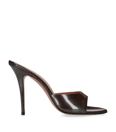 AMINA MUADDI PATENT LEATHER ELODIE HEELED MULES 105