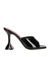 Amina Muaddi Lupita' Suede Heeled Slip Ons In Black