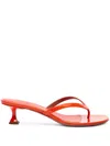 Amina Muaddi Juliette 45 Patent Leather Thong Sandals In Orange