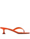 Amina Muaddi Juliette 45 Patent Leather Thong Sandals In Orange