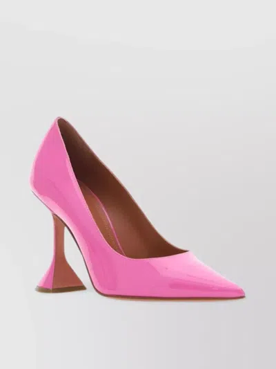 Amina Muaddi Patent Stiletto Heel Pointed Toe Pumps In Pink