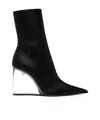Amina Muaddi Pernille Half Glass Bootie In Nappa Black In Black