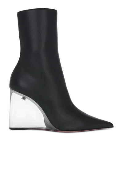 Amina Muaddi Pernille Half Glass Bootie In Nappa Black