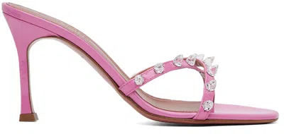 Amina Muaddi Pink Feli Heeled Sandals