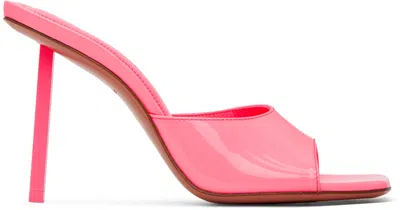 Amina Muaddi Pink Laura Heeled Sandals In Bubble